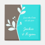 Save the Date Magnet Leaf berries lime green