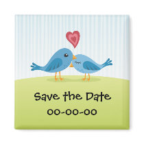 Save the date magnet: Lovebirds