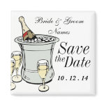 Save the Date Magnet Wedding Champagne Clipart