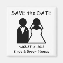 Save the Date Magnet Wedding Couple Clipart