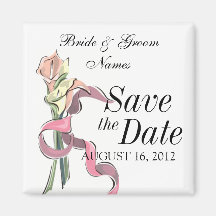 Save the Date Magnet Wedding Flower Ribbon Clipart
