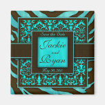 Save the Date Magnet Zebra Damask BB
