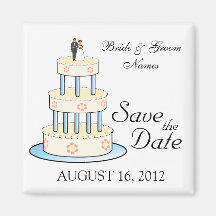Save the Date Magnets Wedding Cake Couple Clipart