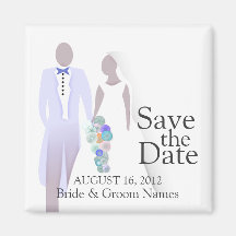 Save the Date Magnets Wedding Couple Clipart