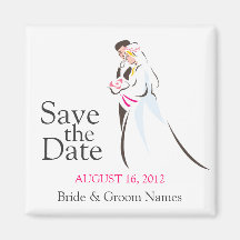 Save the Date Magnets Wedding Couple Clipart