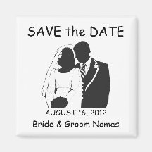 Save the Date Magnets Wedding Couple Clipart