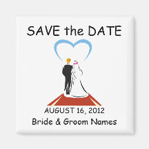 Save the Date Magnets Wedding Couple Heart Clipart