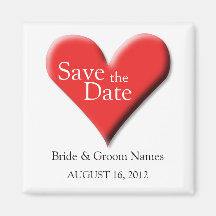 Save the Date Magnets Wedding Red Heart Clipart