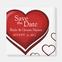 Save the Date Magnets Wedding Red Heart Clipart