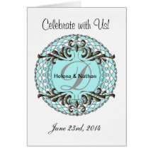 Save the Date Monogram Letter D Custom Notecard