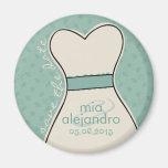 Save the date (names and date) Customizable - BLUE Refrigerator Magnets