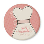 Save the date (names and date) Customizable - PINK magnets