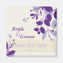 SAVE THE DATE :: nature - vanilla lilac purple Refrigerator Magnets