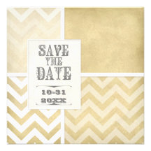 Save the Date - Ombre Chevron Stripe Zig Zag Photo Personalized Invite
