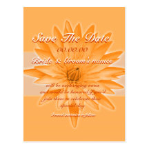 Save the date orange lilly - customizable template post cards