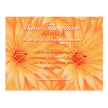 Save the date orange lilly - customizable template postcard