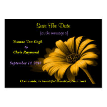 Save The Date Orange Yellow Daisy Business Cards