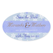 Save the Date oval blue Sticker