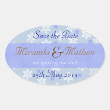 Save the Date oval blue Sticker