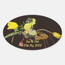Save the Date oval sticker