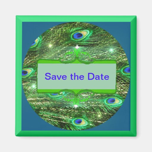 Save the date peacock magnet template