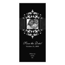 Save the Date Photo Cards Formal Embellishment BW Full Color Rack Card