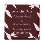 Save the Date Pink and Chocolate Vines Magnet