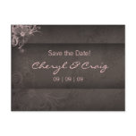 Save the Date Pink Brown Floral Postcard
