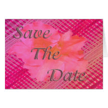 Save the Date  pink flower Greeting Cards