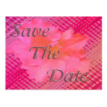 Save the Date  pink flower Post Card