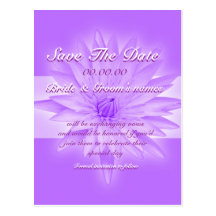 Save the date pink lily - customizable template postcard