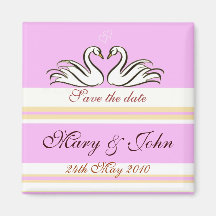 Save the date pink magnet