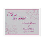 Save the Date postcard in Grey and Pink