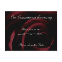 Save the Date Postcard, Romantic Red Rose
