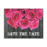 Save the Date Postcard - Rose Bouquet and Barnwood