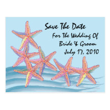 Save The Date Postcard Starfish