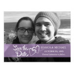 Save the Date Purple Banner Post Card