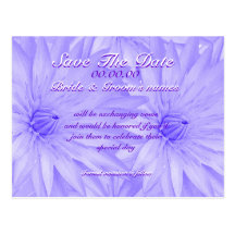 Save the date purple lilly - customizable template postcard