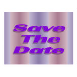 save the date purple postcard