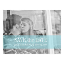 save the date | red blue postcard