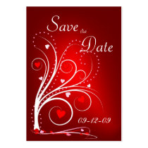Save the Date - Red Hearts Profile Card Business Card