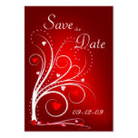 Save the Date - Red Hearts Profile Card business cards