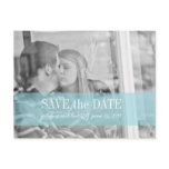 save the date | red & tiffany blue postcard
