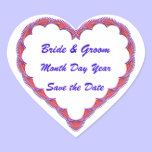 Save the Date Red White and Blue Heart stickers