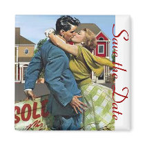 Save the Date Retro Magnet