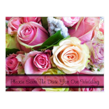 Save The Date Rose Post Card Template