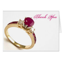 Save The Date Ruby Ring Thank You Note Card