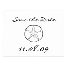 Save the Date sand dollar Postcards