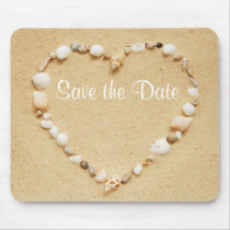 Save the Date Seashell Heart Mousepad