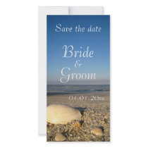 SAVE THE DATE - Shells on Beach Customized Photo Card